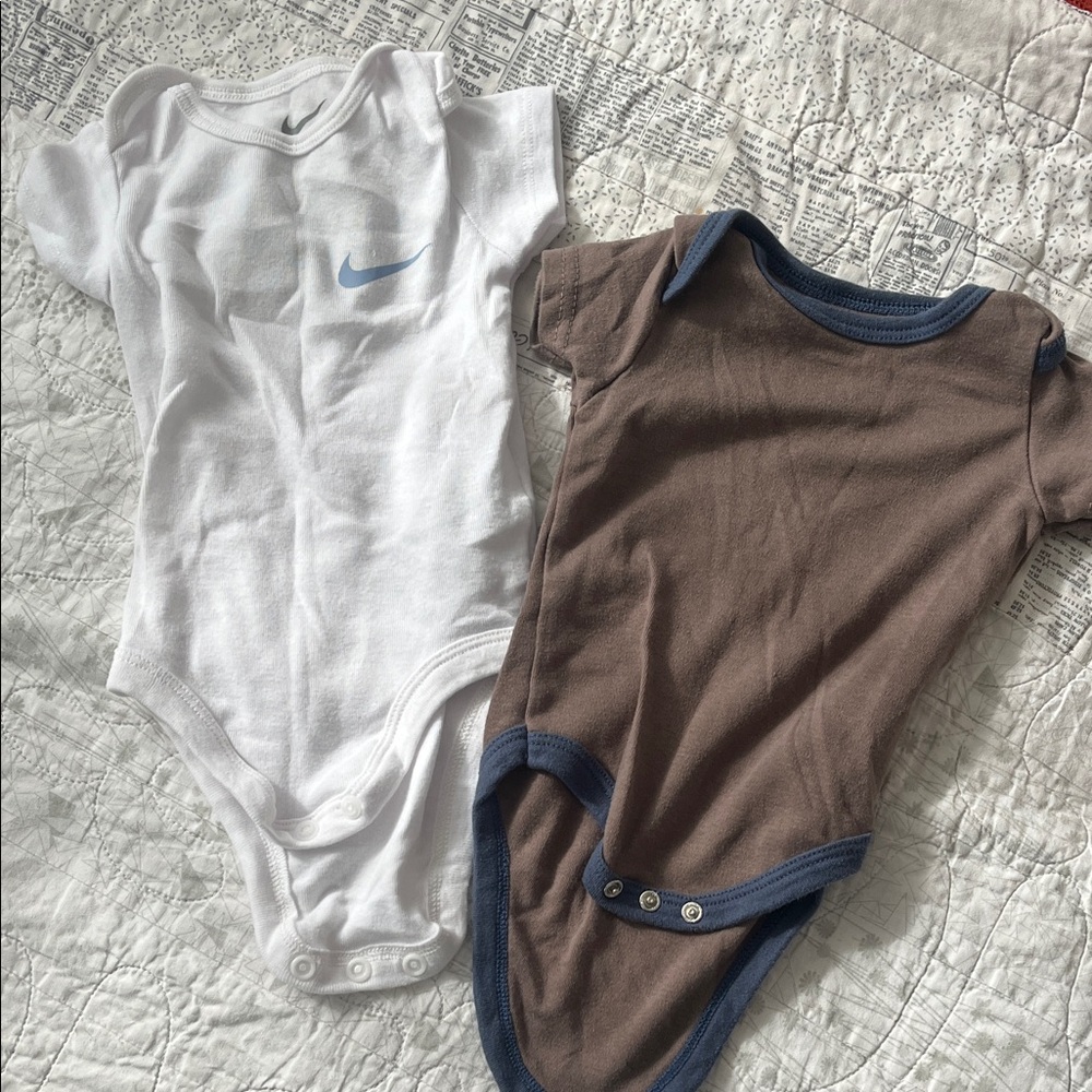 Nike Kids Bodysuit Set - White and Brown